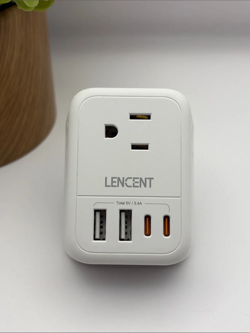Lencent Foldable Dual USB Type C European Travel Plug Adapter, PA050USEU